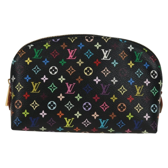 LOUIS VUITTON Multicolor Pochette Cosmetic Pouch Black M47355 LV Auth 171882V