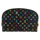 LOUIS VUITTON Multicolor Pochette Cosmetic Pouch Black M47355 LV Auth 171882V-2