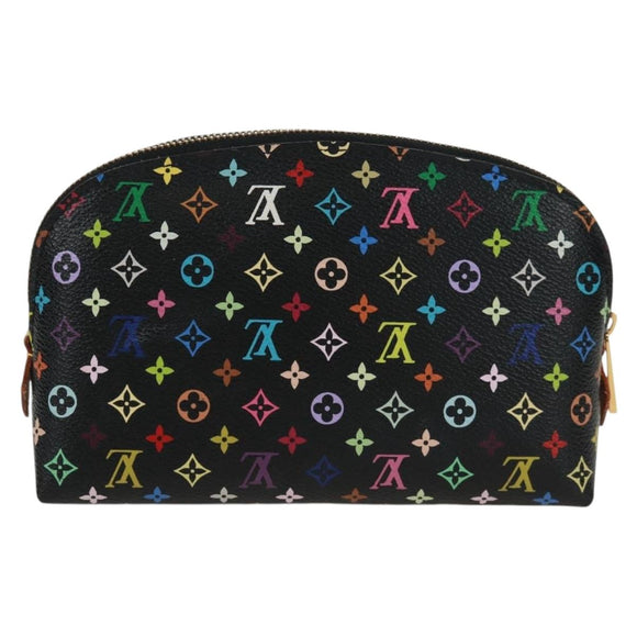 LOUIS VUITTON Multicolor Pochette Cosmetic Pouch Black M47355 LV Auth 171882V