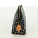 LOUIS VUITTON Multicolor Pochette Cosmetic Pouch Black M47355 LV Auth 171882V-3