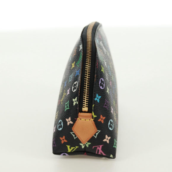 LOUIS VUITTON Multicolor Pochette Cosmetic Pouch Black M47355 LV Auth 171882V