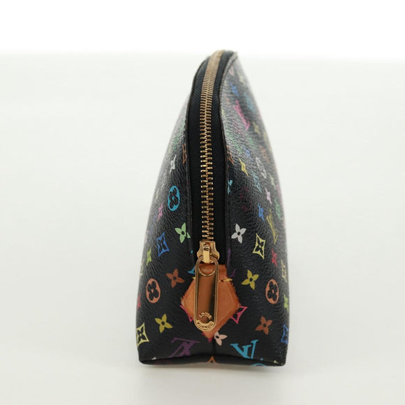 LOUIS VUITTON Multicolor Pochette Cosmetic Pouch Black M47355 LV Auth 171882V