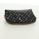 LOUIS VUITTON Multicolor Pochette Cosmetic Pouch Black M47355 LV Auth 171882V-5