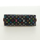 LOUIS VUITTON Multicolor Pochette Cosmetic Pouch Black M47355 LV Auth 171882V-6