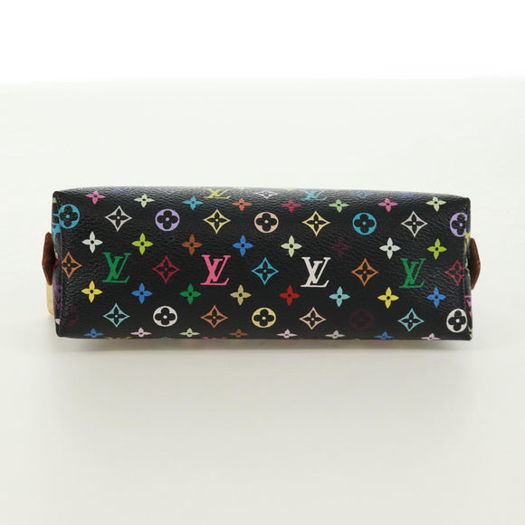 LOUIS VUITTON Multicolor Pochette Cosmetic Pouch Black M47355 LV Auth 171882V