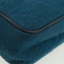 CHANEL Matelassé Schoudertas Canvas Marineblauw Goud CC Auth 171908V-16
