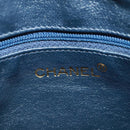 CHANEL Matelassé Schoudertas Canvas Marineblauw Goud CC Auth 171908V-20