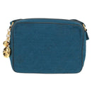 CHANEL Matelassé Schoudertas Canvas Marineblauw Goud CC Auth 171908V-13