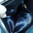 CHANEL Matelassé Schoudertas Canvas Marineblauw Goud CC Auth 171908V-25