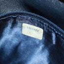 CHANEL Matelassé Schoudertas Canvas Marineblauw Goud CC Auth 171908V-12