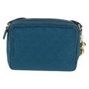 CHANEL Matelassé Schoudertas Canvas Marineblauw Goud CC Auth 171908V-2
