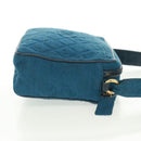 CHANEL Matelassé Schoudertas Canvas Marineblauw Goud CC Auth 171908V-4