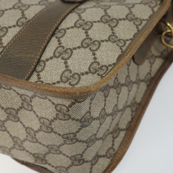 GUCCI GG Supreme Web Sherry Line Tote Bag PVC Beige Gold 41 02 039 Auth 171911