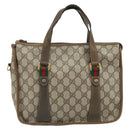 GUCCI GG Supreme Web Sherry Line Tote Bag PVC Beige Gold 41 02 039 Auth 171911-13