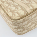 Christian Dior Trotter Canvas Romantic Handtasche PVC Beige Silber Auth 171915-14