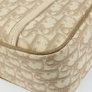 Christian Dior Trotter Canvas Romantic Handtasche PVC Beige Silber Auth 171915-15
