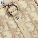 Christian Dior Trotter Canvas Romantic Handtasche PVC Beige Silber Auth 171915-18