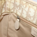 Christian Dior Trotter Canvas Romantic Handtasche PVC Beige Silber Auth 171915-22