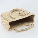 Christian Dior Trotter Canvas Romantic Handtasche PVC Beige Silber Auth 171915-6