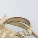 Christian Dior Trotter Canvas Romantic Handtasche PVC Beige Silber Auth 171915-8