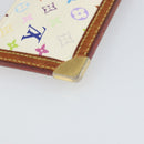 LOUIS VUITTON Monogram Multicolor Pochette Cles Geldbörse Weiß M92655 Auth 171918-16