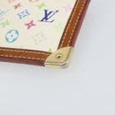 LOUIS VUITTON Monogram Multicolor Pochette Cles Geldbörse Weiß M92655 Auth 171918-7
