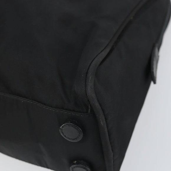 PRADA Tote Bag Nylon Black Silver Auth 171922