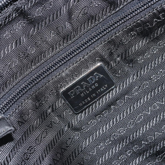 PRADA Tote Bag Nylon Black Silver Auth 171922