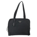 PRADA Tote Bag Nylon Black Silver Auth 171922-13