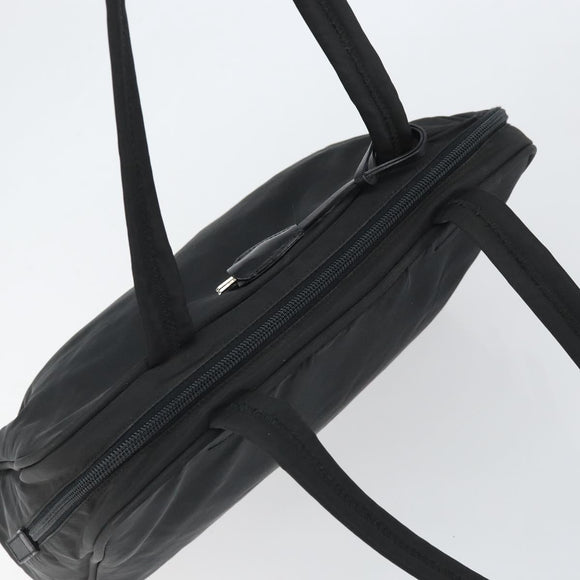 PRADA Tote Bag Nylon Black Silver Auth 171922