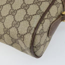 GUCCI GG Supreme Web Sherry Line Bag PVC Beige Gold 001 44 6655 Auth 171924-16