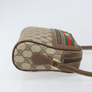 GUCCI GG Supreme Web Sherry Line Bag PVC Beige Gold 001 44 6655 Auth 171924-3