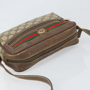 GUCCI GG Supreme Web Sherry Line Bag PVC Beige Gold 001 44 6655 Auth 171924-6