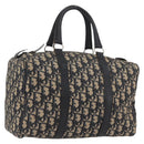 Christian Dior Trotter Canvas Boston Bag Navy Silver Auth 171932-1