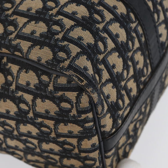 Christian Dior Trotter Canvas Boston Bag Navy Silver Auth 171932
