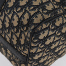 Christian Dior Trotter Canvas Boston Bag Navy Silver Auth 171932-14