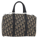 Christian Dior Trotter Canvas Boston Bag Navy Silver Auth 171932-13
