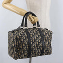 Christian Dior Trotter Canvas Boston Bag Navy Silver Auth 171932-21