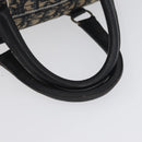 Christian Dior Trotter Canvas Boston Bag Navy Silver Auth 171932-7