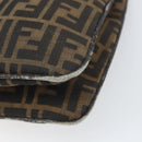FENDI Zucca Canvas Mamma Baguette Shoulder Bag Black Brown Auth 171933-12