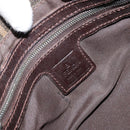 FENDI Zucca Canvas Mamma Baguette Shoulder Bag Black Brown Auth 171933-17