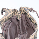 FENDI Zucca Canvas Mamma Baguette Shoulder Bag Black Brown Auth 171933-19