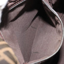FENDI Zucca Canvas Mamma Baguette Shoulder Bag Black Brown Auth 171933-22