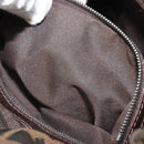 FENDI Zucca Canvas Mamma Baguette Shoulder Bag Black Brown Auth 171933-23
