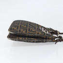 FENDI Zucca Canvas Mamma Baguette Shoulder Bag Black Brown Auth 171933-4