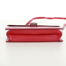 Salvatore Ferragamo Gancini Handtasche Leder 2-Wege Pink Silber Auth 171936V-5