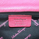 Salvatore Ferragamo Gancini Handtasche Leder 2-Wege Pink Silber Auth 171936V-11