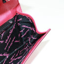 Salvatore Ferragamo Gancini Handtasche Leder 2-Wege Pink Silber Auth 171936V-23