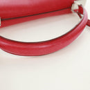 Salvatore Ferragamo Gancini Handtasche Leder 2-Wege Pink Silber Auth 171936V-7