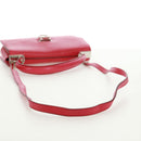 Salvatore Ferragamo Gancini Handtasche Leder 2-Wege Pink Silber Auth 171936V-8